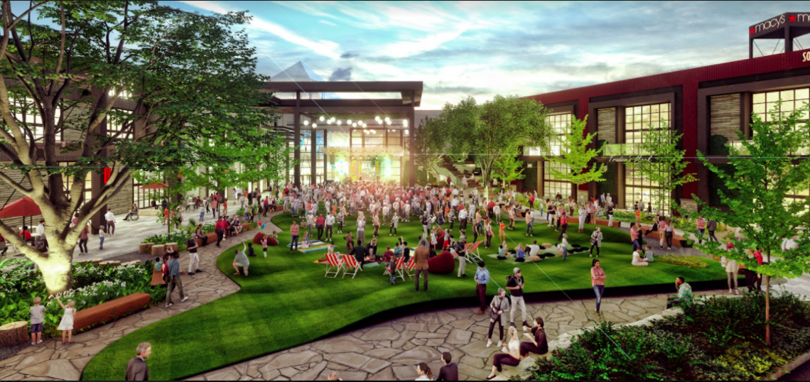 Renderings Unveiled For Reimagined North Point Mall In Alpharetta   North Point Alpharetta Events Lawn Night 